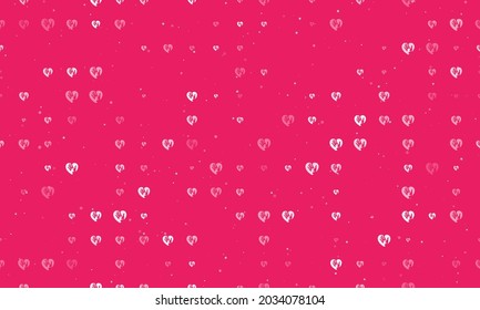 Seamless background pattern of evenly spaced white mom with baby symbols of different sizes and opacity. Vector illustration on pink background with stars