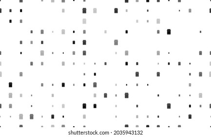 Seamless background pattern of evenly spaced black jar of jam symbols of different sizes and opacity. Vector illustration on white background