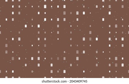 Seamless background pattern of evenly spaced white jar of jam symbols of different sizes and opacity. Vector illustration on brown background with stars
