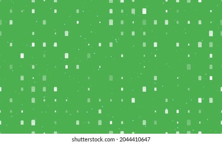 Seamless background pattern of evenly spaced white jar of jam symbols of different sizes and opacity. Vector illustration on green background with stars