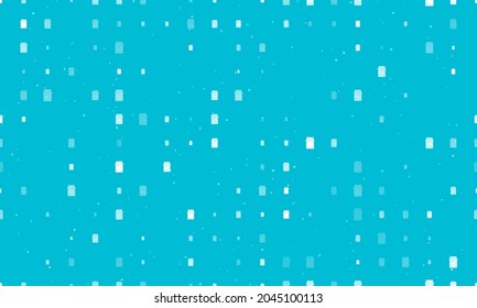 Seamless background pattern of evenly spaced white jar of jam symbols of different sizes and opacity. Vector illustration on cyan background with stars