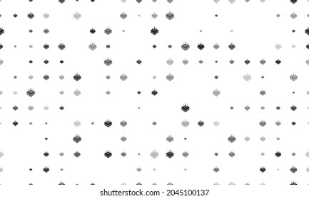 Seamless background pattern of evenly spaced black absorbent symbols of different sizes and opacity. Vector illustration on white background