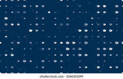 Seamless background pattern of evenly spaced white steak symbols of different sizes and opacity. Vector illustration on dark blue background with stars