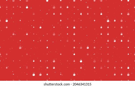 Seamless background pattern of evenly spaced white fire symbols of different sizes and opacity. Vector illustration on red background with stars