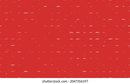 Seamless background pattern of evenly spaced white brexit symbols of different sizes and opacity. Vector illustration on red background with stars