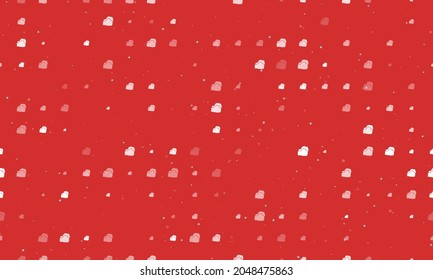 Seamless background pattern of evenly spaced white boxing gloves symbols of different sizes and opacity. Vector illustration on red background with stars