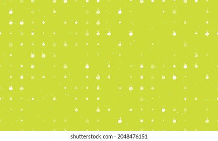 Seamless background pattern of evenly spaced white fire symbols of different sizes and opacity. Vector illustration on lime background with stars