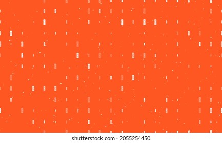 Seamless background pattern of evenly spaced white beer can symbols of different sizes and opacity. Vector illustration on deep orange background with stars