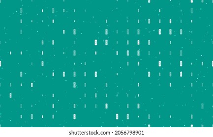 Seamless background pattern of evenly spaced white beer can symbols of different sizes and opacity. Vector illustration on teal background with stars