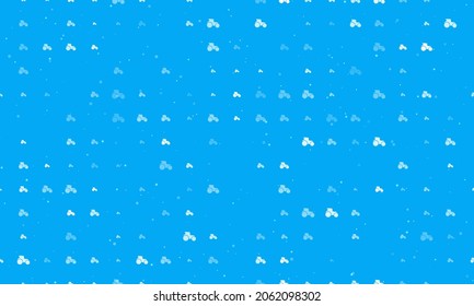 Seamless background pattern of evenly spaced white tractor symbols of different sizes and opacity. Vector illustration on light blue background with stars