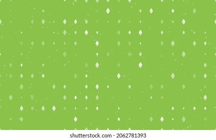 Patrón de fondo sin brillo de símbolos etéreos blancos espaciados uniformemente de diferentes tamaños y opacidad. Ilustración del vector sobre fondo verde claro con estrellas
