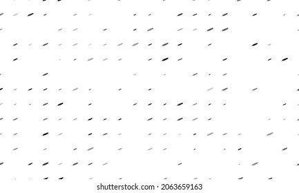 Seamless background pattern of evenly spaced black feather symbols of different sizes and opacity. Vector illustration on white background