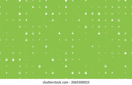 Seamless background pattern of evenly spaced white fire symbols of different sizes and opacity. Vector illustration on light green background with stars