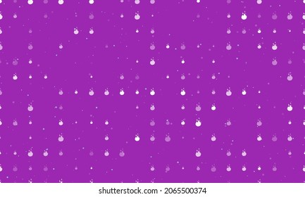 Seamless background pattern of evenly spaced white fire symbols of different sizes and opacity. Vector illustration on purple background with stars