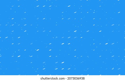 Seamless background pattern of evenly spaced white feather symbols of different sizes and opacity. Vector illustration on blue background with stars