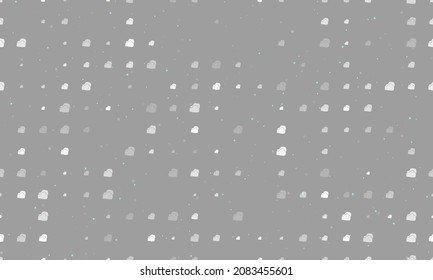 Seamless background pattern of evenly spaced white boxing gloves symbols of different sizes and opacity. Vector illustration on grey background with stars