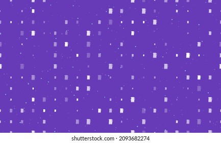 Seamless background pattern of evenly spaced white kettle symbols of different sizes and opacity. Vector illustration on deep purple background with stars