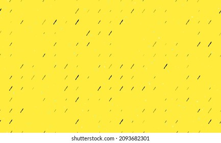 Seamless background pattern of evenly spaced black kitchen knife symbols of different sizes and opacity. Vector illustration on yellow background with stars