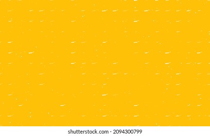 Seamless background pattern of evenly spaced white pan symbols of different sizes and opacity. Vector illustration on amber background with stars