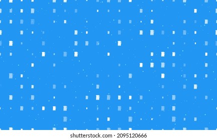 Seamless background pattern of evenly spaced white kettle symbols of different sizes and opacity. Vector illustration on blue background with stars