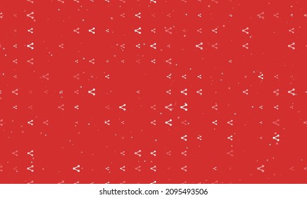 Seamless background pattern of evenly spaced white share symbols of different sizes and opacity. Vector illustration on red background with stars