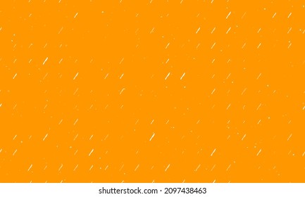 Seamless background pattern of evenly spaced white kitchen knife symbols of different sizes and opacity. Vector illustration on orange background with stars