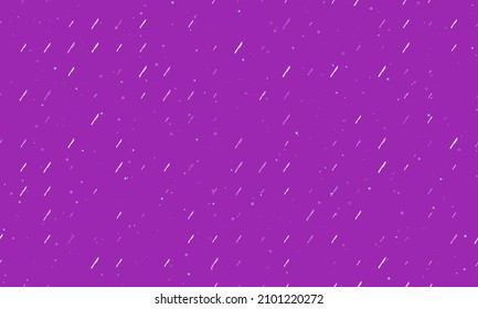 Seamless background pattern of evenly spaced white kitchen knife symbols of different sizes and opacity. Vector illustration on purple background with stars