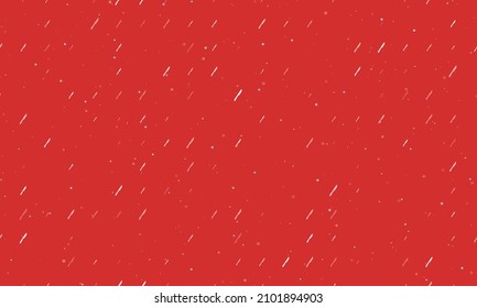 Seamless background pattern of evenly spaced white kitchen knife symbols of different sizes and opacity. Vector illustration on red background with stars
