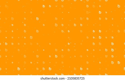 Seamless background pattern of evenly spaced white goal symbols of different sizes and opacity. Vector illustration on orange background with stars