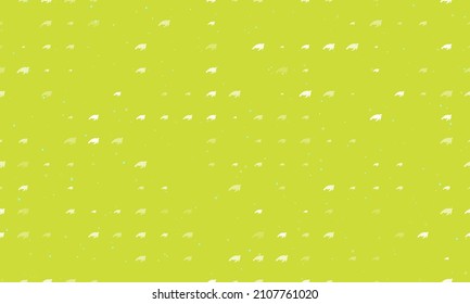 Seamless background pattern of evenly spaced white sea turtle symbols of different sizes and opacity. Vector illustration on lime background with stars