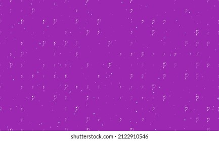 Seamless background pattern of evenly spaced white tennis symbols of different sizes and opacity. Vector illustration on purple background with stars