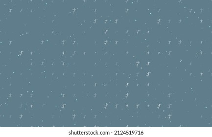 Seamless background pattern of evenly spaced white figure skating symbols of different sizes and opacity. Vector illustration on blue gray background with stars