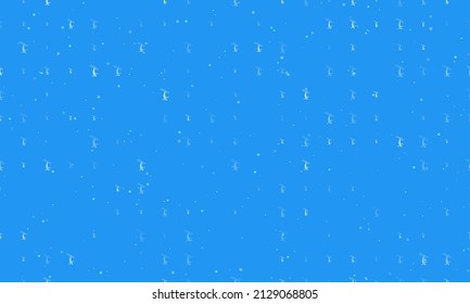 Seamless background pattern of evenly spaced white freestyle skiing symbols of different sizes and opacity. Vector illustration on blue background with stars