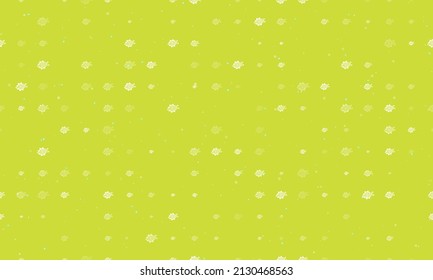 Seamless background pattern of evenly spaced white digital tech symbols of different sizes and opacity. Vector illustration on lime background with stars