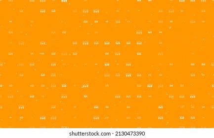 Seamless background pattern of evenly spaced white water game symbols of different sizes and opacity. Vector illustration on orange background with stars