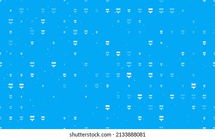 Patrón de fondo sin foco de símbolos bikini blancos de diferente tamaño y opacidad. Ilustración vectorial sobre fondo azul claro con estrellas