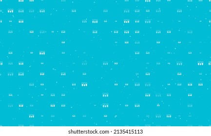 Seamless background pattern of evenly spaced white water game symbols of different sizes and opacity. Vector illustration on cyan background with stars
