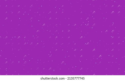 Seamless background pattern of evenly spaced white Ski jumping symbols of different sizes and opacity. Vector illustration on purple background with stars