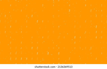 Patrón de fondo sin foco de símbolos de fútbol blanco uniformemente espaciados de diferentes tamaños y opacidad. Ilustración vectorial sobre fondo naranja con estrellas