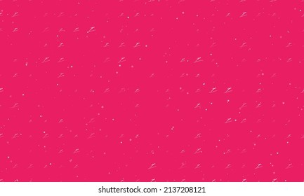 Seamless background pattern of evenly spaced white Ski jumping symbols of different sizes and opacity. Vector illustration on pink background with stars