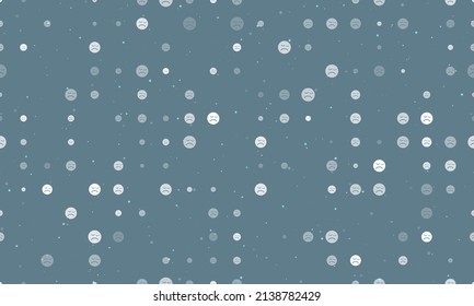 Seamless background pattern of evenly spaced white depression symbols of different sizes and opacity. Vector illustration on blue gray background with stars