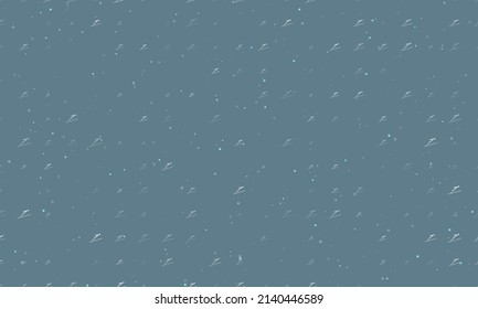 Seamless background pattern of evenly spaced white Ski jumping symbols of different sizes and opacity. Vector illustration on blue gray background with stars