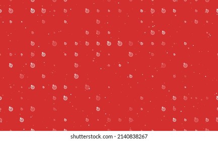 Seamless background pattern of evenly spaced white goal symbols of different sizes and opacity. Vector illustration on red background with stars