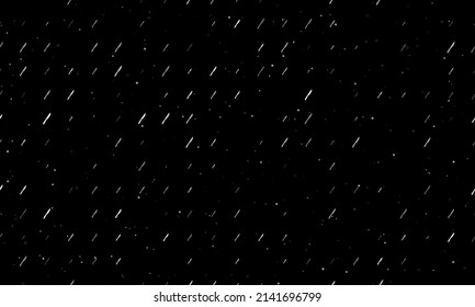 Seamless background pattern of evenly spaced white kitchen knife symbols of different sizes and opacity. Vector illustration on black background with stars