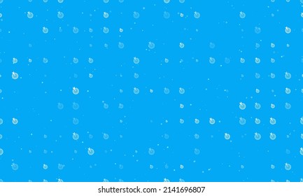 Seamless background pattern of evenly spaced white goal symbols of different sizes and opacity. Vector illustration on light blue background with stars