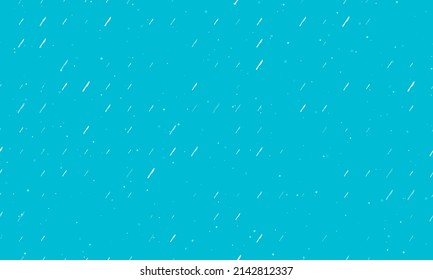 Seamless background pattern of evenly spaced white kitchen knife symbols of different sizes and opacity. Vector illustration on cyan background with stars