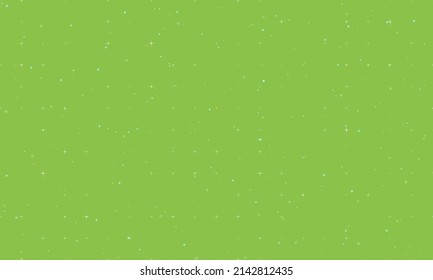 Seamless background pattern of evenly spaced white abstract star symbols of different sizes and opacity. Vector illustration on light green background with stars