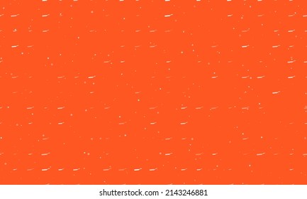 Seamless background pattern of evenly spaced white pan symbols of different sizes and opacity. Vector illustration on deep orange background with stars