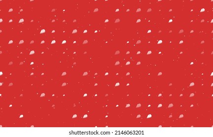 Seamless background pattern of evenly spaced white iron symbols of different sizes and opacity. Vector illustration on red background with stars