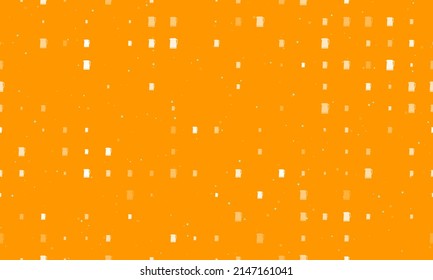 Seamless background pattern of evenly spaced white kettle symbols of different sizes and opacity. Vector illustration on orange background with stars